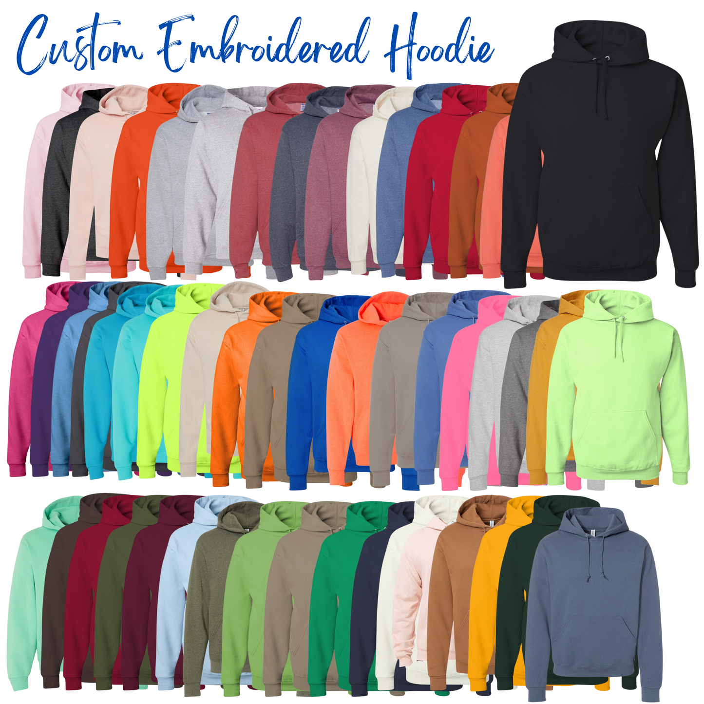 Custom Embroidered Hooded Sweatshirt- Upload your Logo